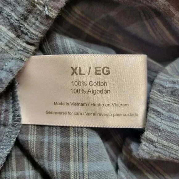 Eddie Bauer Men's Extra Large Blue Gray Long Sleeve Casual Button Down - Picture 10 of 11